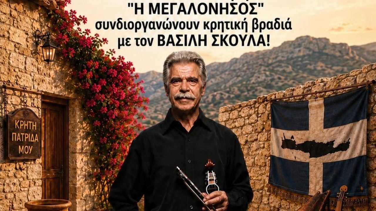 Ο Σύλλογος Κρητών Ανω Λιοσίων-Ζεφυρίου γλεντά με Βασίλη Σκουλά