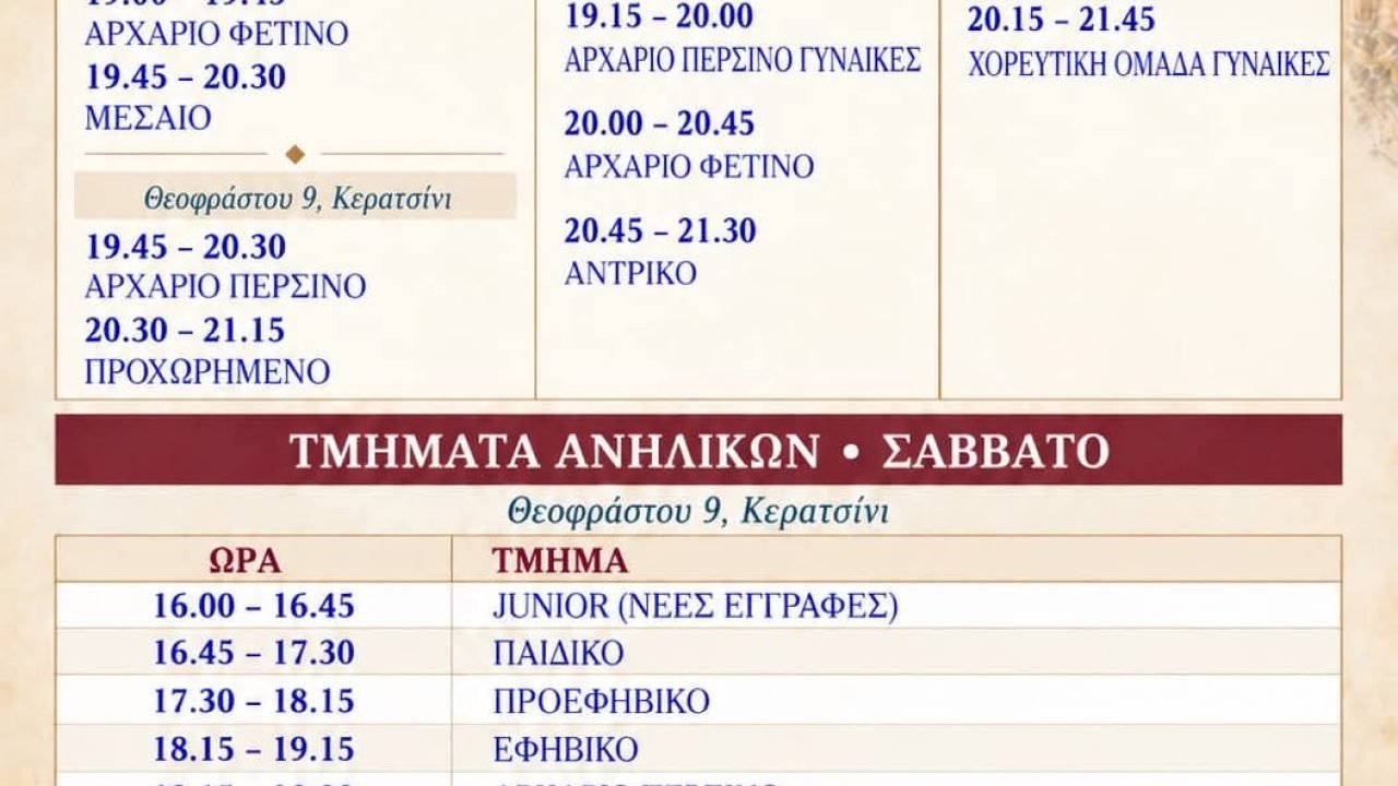 Ένωση Κρητών Κερατσινίου-μαθήματα χορου και μουσικών οργάνων
