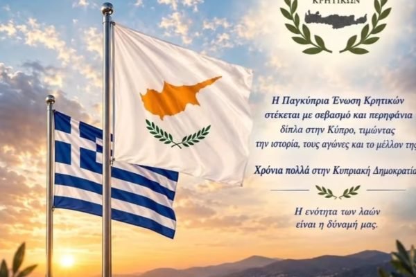 Η Παγκύπρια Ένωση Κρητικών τιμά  την Κυπριακή Ανεξαρτησία
